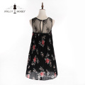 Fashion Black Spring Floral Dinner Dresses Ladies Clothes